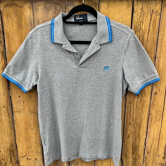 Fred Perry Polo Shirt Men M Gray Slim Fit Tennis Casual Very good condition - Picture 1 of 5